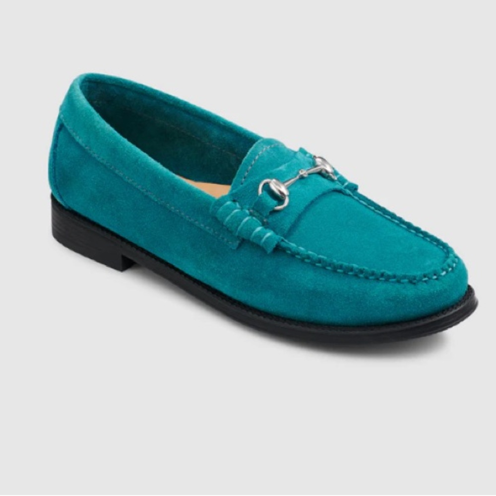 GH BASS Lianna Bit Blue Suede Easy Weejuns Loafers Size 7